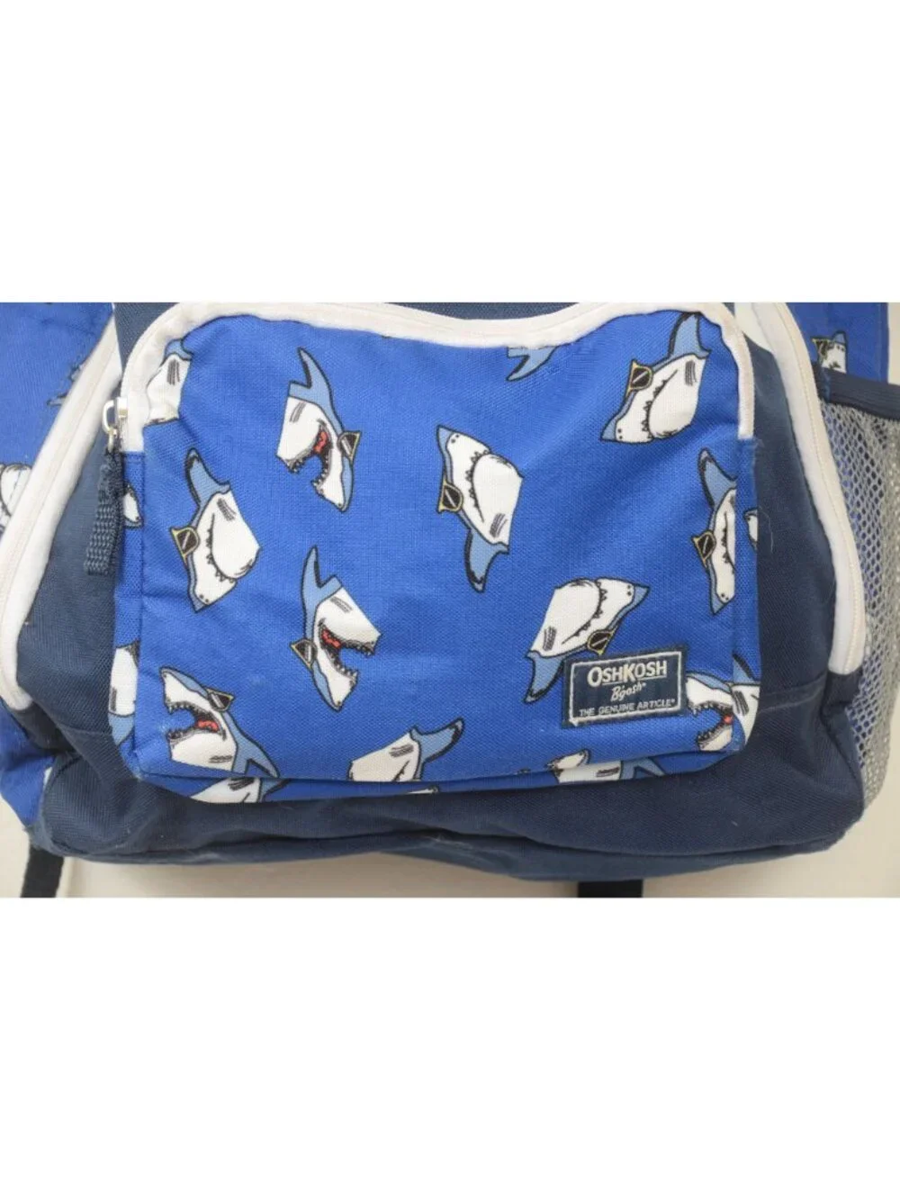 OshKosh B'gosh Children's Shark Backpack School Bag Blue Fin Full Size